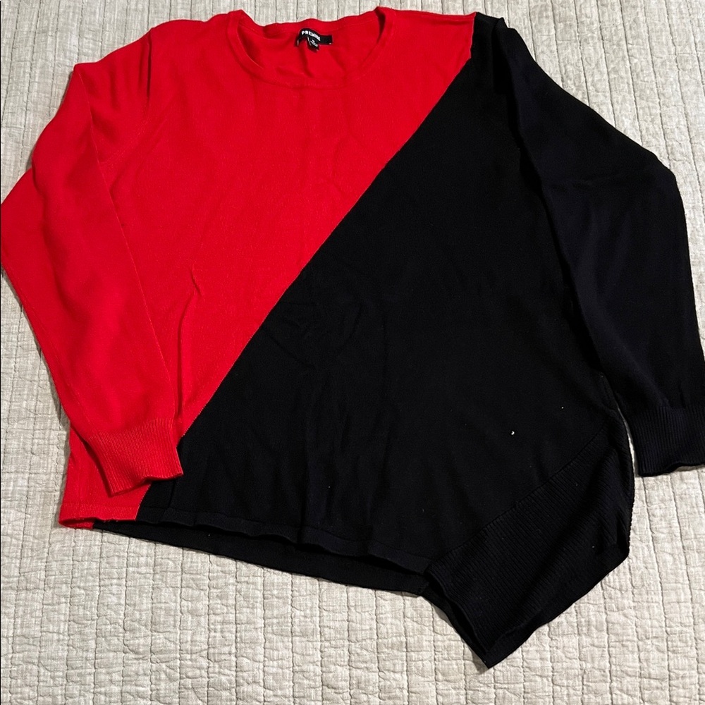 🔥🔥🔥Premise Red and Black Crewneck Sweater